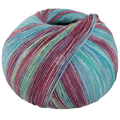 LANA GROSSA MW100 Seta Piano | Waschmaschinenfestes Sockengarn mit Seidenanteil | Handstrickgarn aus 55% Schurwolle (Merino), 25% Polyamid & 20% Seide | 100g Wolle zum Stricken & Häkeln | 420m Garn von Lana Grossa