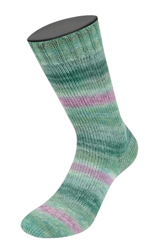 LANA GROSSA MW100 Seta Piano | Waschmaschinenfestes Sockengarn mit Seidenanteil | Handstrickgarn aus 55% Schurwolle (Merino), 25% Polyamid & 20% Seide | 100g Wolle zum Stricken & Häkeln | 420m Garn von Lana Grossa
