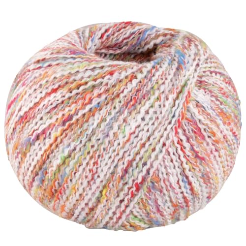 LANA GROSSA Maglia | Sommer-Tweedgarn aus Baumwolle, mit einem bunten Effektgarn verzwirnt | Handstrickgarn aus 92% Baumwolle & 8% Polyester | 50g Wolle zum Stricken & Häkeln | 155m Garn FB11 von Lana Grossa