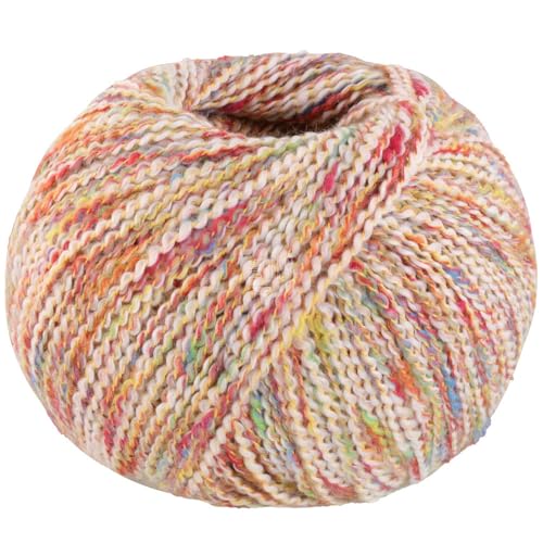 LANA GROSSA Maglia | Sommer-Tweedgarn aus Baumwolle, mit einem bunten Effektgarn verzwirnt | Handstrickgarn aus 92% Baumwolle & 8% Polyester | 50g Wolle zum Stricken & Häkeln | 155m Garn FB1 von Lana Grossa