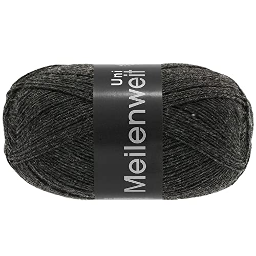 LANA GROSSA Meilenweit 100 | Sockenklassiker, uni und bedruckt, waschmaschienenfest | Handstrickgarn aus 80% Schurwolle & 20% Polyamid | 100g Wolle zum Stricken & Häkeln | 420m Garn von Lana Grossa