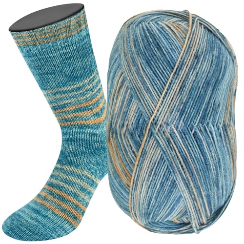 LANA GROSSA Meilenweit 100 Merino extrafine Luna | Hochwertiges Sockengarn, waschmaschinenfest | Handstrickgarn aus 75% Schurwolle & 25% Polyamid | 100g Wolle, Stricken & Häkeln | 420m Garn FB4113 LANA GROSSA Meilenweit 100 Merino extrafine Luna | Hochwertiges Sockengarn, waschmaschinenfest | Handstrickgarn aus 75% Schurwolle & 25% Polyamid | 100g Wolle, Stricken & Häkeln | 420m Garn FB4113 von Lana Grossa