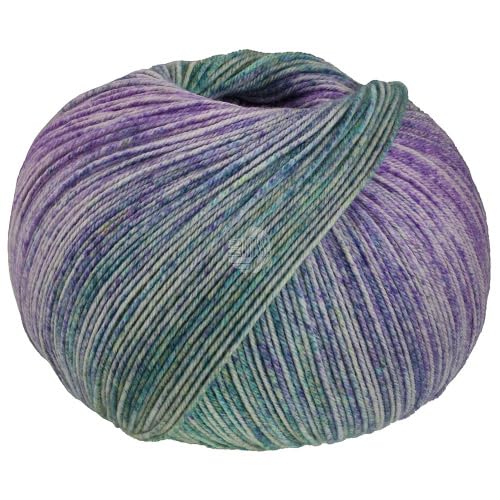 LANA GROSSA Meilenweit 100 Merino extrafine Shades | Hochwertiges Sockengarn, waschmaschinenfest | Handstrickgarn aus 75% Schurwolle & 25% Polyamid | 100g Wolle, Stricken & Häkeln | 420m Garn FB 7230 von Lana Grossa