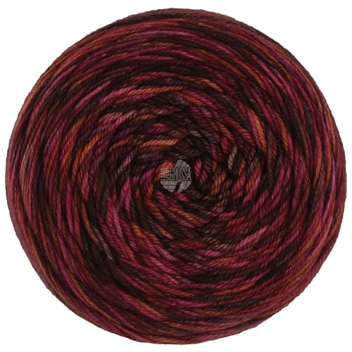 LANA GROSSA Meilenweit 100 Sooty | Extrafeines Merinogarn im klassischen hand-dyed Verfahren | Handstrickgarn aus 75% Schurwolle & 25% Polyamid | 100g Wolle zum Stricken & Häkeln | 400m Garn FB 6223 von Lana Grossa