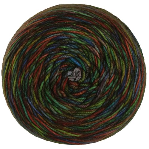 LANA GROSSA Meilenweit 100 Sooty | Extrafeines Merinogarn im klassischen hand-dyed Verfahren | Handstrickgarn aus 75% Schurwolle & 25% Polyamid | 100g Wolle zum Stricken & Häkeln | 400m Garn FB 6224 von Lana Grossa