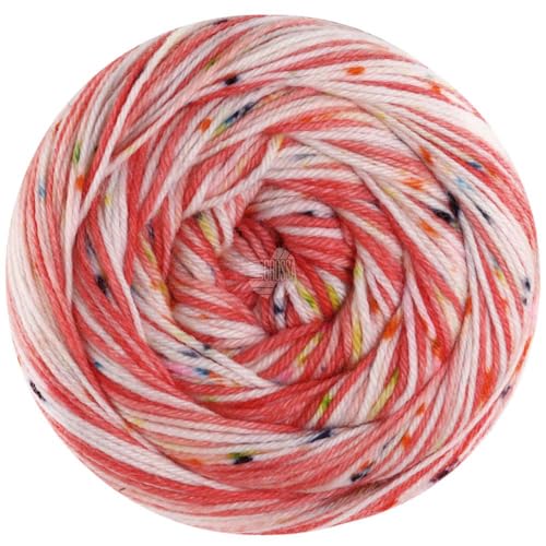 LANA GROSSA Meilenweit 100 Spots | Sockenklassiker, bedruckt und waschmaschinenfest | Handstrickgarn aus 80% Schurwolle (Merino) & 20% Polyamid | 100g Wolle zum Stricken & Häkeln | 400m Garn von Lana Grossa