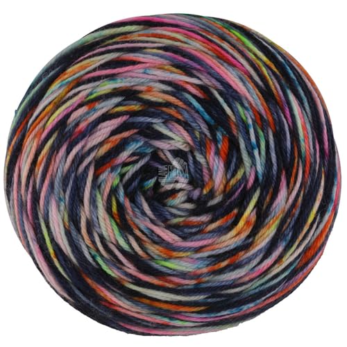 LANA GROSSA Meilenweit 100 Spray | Hochwertiges Sockengarn aus Merinowolle mit Druckeffekt, waschmaschinenfest | Handstrickgarn aus & 20% Polyamid| 100g Wolle zum Stricken & Häkeln | 400m Garn von Lana Grossa