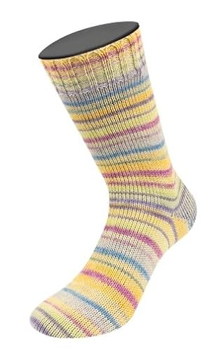 LANA GROSSA Meilenweit 100 Zucchero | Sockenklassiker, bedruckt und waschmaschinenfest | Handstrickgarn aus 75% Schurwolle & 25% Polyamid | 100g Wolle, Stricken & Häkeln | 420m Garn FB 6508 von Lana Grossa