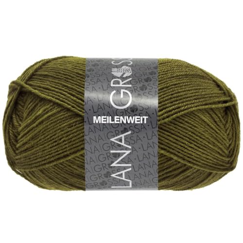 LANA GROSSA Meilenweit 50g | Sockenklassiker, waschmaschinenfest | Handstrickgarn aus 80% Schurwolle & 20% Polyamid | 50g Wolle zum Stricken & Häkeln | 210m Garn von Lana Grossa