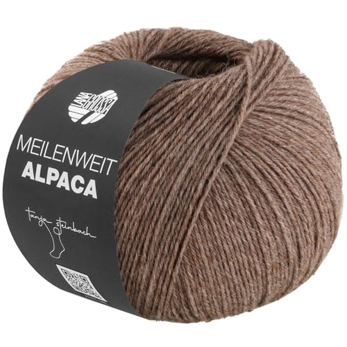 LANA GROSSA Meilenweit 6-Fach Alpaca | Kuschelweiches Alpaka-Sockengarn, waschmaschinenfest | Handstrickgarn aus 50% Alpaka, 20% Schurwolle & 30% Polyamid | 150g Wolle zum Stricken & Häkeln | 390m LANA GROSSA Meilenweit 6-Fach Alpaca | Kuschelweiches Alpaka-Sockengarn, waschmaschinenfest | Handstrickgarn aus 50% Alpaka, 20% Schurwolle & 30% Polyamid | 150g Wolle zum Stricken & Häkeln | 390m von Lana Grossa