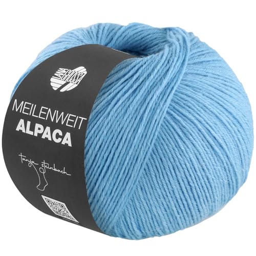 LANA GROSSA Meilenweit 6-Fach Alpaca | Kuschelweiches Alpaka-Sockengarn, waschmaschinenfest | Handstrickgarn aus 50% Alpaka, 20% Schurwolle & 30% Polyamid | 150g Wolle zum Stricken & Häkeln | 390m von Lana Grossa