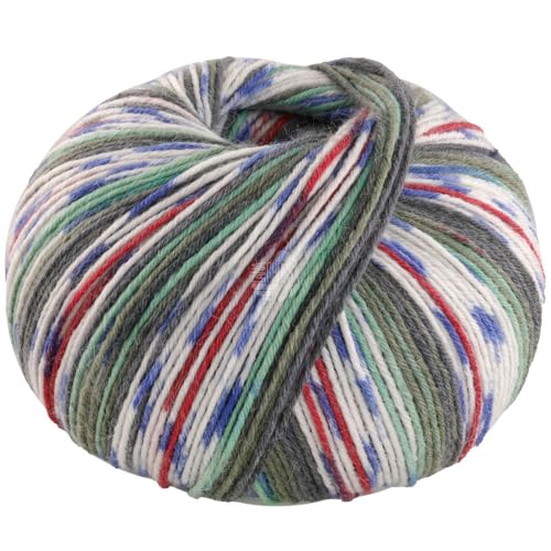 LANA GROSSA Meilenweit 6-Fach Alpaca | Kuschelweiches Sockengarn, waschmaschinenfest | Handstrickgarn aus 50% Alpaka, 20% Schurwolle & 30% Polyamid | 150g Wolle zum Stricken & Häkeln | 390m FB1103 von Lana Grossa