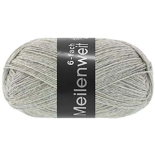 LANA GROSSA Meilenweit 6-fach 150 | 6-fädiger Sockenklassiker, waschmaschinenfest | Handstrickgarn 80% Schurwolle & 20% Polyamid | 150g Wolle zum Stricken & Häkeln | 390m Garn FB9244 von Lana Grossa