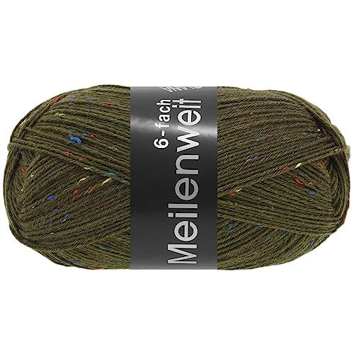 LANA GROSSA Meilenweit 6-fach 150 | 6-fädiger Sockenklassiker, waschmaschinenfest | Handstrickgarn 80% Schurwolle & 20% Polyamid | 150g Wolle zum Stricken & Häkeln | 390m Garn von Lana Grossa