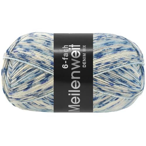 LANA GROSSA Meilenweit 6-fach 150 | 6-fädiger Sockenklassiker, waschmaschinenfest | Handstrickgarn 80% Schurwolle & 20% Polyamid | 150g Wolle zum Stricken & Häkeln | 390m Garn von Lana Grossa