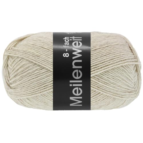 LANA GROSSA Meilenweit 8-fach 150 | 8-faches Sockengarn, waschmaschinenfest | Handstrickgarn 80% Schurwolle & 20% Polyamid | 150g Wolle zum Stricken & Häkeln | 315m Garn von Lana Grossa