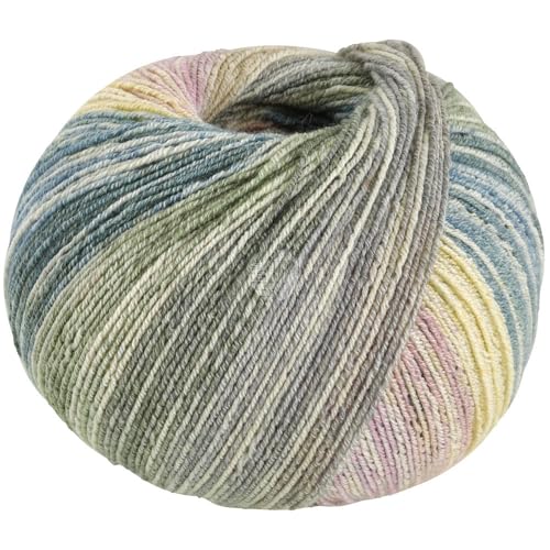 LANA GROSSA MW100 Cotton Bamboo Positano | 4-fädiger Baumwoll Klassiker | Handstrickgarn aus 40% Baumwolle, 25% Schurwolle, 20% Viskose (Bambus), 8% Polyamid & 7% Polyester | 420m & 100g Garn FB2562 von Lana Grossa