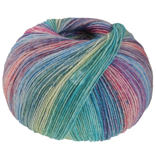 LANA GROSSA Meilenweit Hawaii | Hochwertiges Sockengarn mit Kaschmir-Anteil | Handstrickgarn aus 70% Schurwolle, 25% Polyamid & 5% Kaschmir | 100g Wolle zum Stricken & Häkeln | 420m Garn FB 4015 LANA GROSSA Meilenweit Hawaii | Hochwertiges Sockengarn mit Kaschmir-Anteil | Handstrickgarn aus 70% Schurwolle, 25% Polyamid & 5% Kaschmir | 100g Wolle zum Stricken & Häkeln | 420m Garn FB 4015 von Lana Grossa