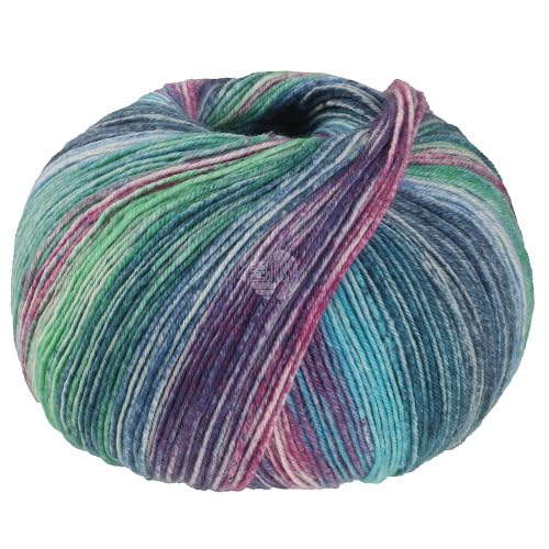 LANA GROSSA Meilenweit Hawaii | Hochwertiges Sockengarn mit Kaschmir-Anteil | Handstrickgarn aus 70% Schurwolle, 25% Polyamid & 5% Kaschmir | 100g Wolle zum Stricken & Häkeln | 420m Garn FB 4017 LANA GROSSA Meilenweit Hawaii | Hochwertiges Sockengarn mit Kaschmir-Anteil | Handstrickgarn aus 70% Schurwolle, 25% Polyamid & 5% Kaschmir | 100g Wolle zum Stricken & Häkeln | 420m Garn FB 4017 von Lana Grossa
