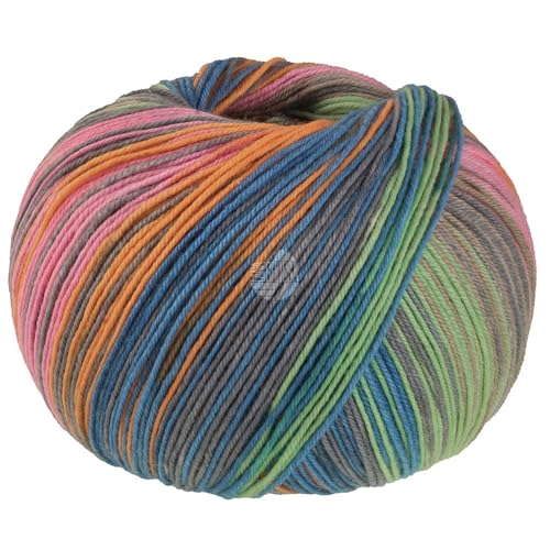 LANA GROSSA Meilenweit Seta Asia | Hochwertiges Sockengarn mit Seide | Handstrickgarn aus 55% Schurwolle (Merino), 25% Polyamid & 20% Seidenanteil | 100g Wolle zum Stricken & Häkeln, 420m Garn FB 3182 von Lana Grossa