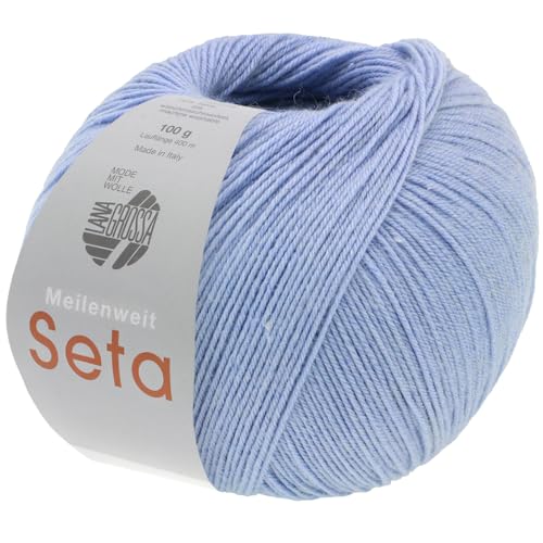 LANA GROSSA Meilenweit Seta | Sockengarn mit Seidenanteil, waschmaschinenfest | Handstrickgarn 55% Schurwolle (Merino), Polyamid, & Seide | 100g Wolle zum Stricken & Häkeln | 400m Garn FB34 von Lana Grossa