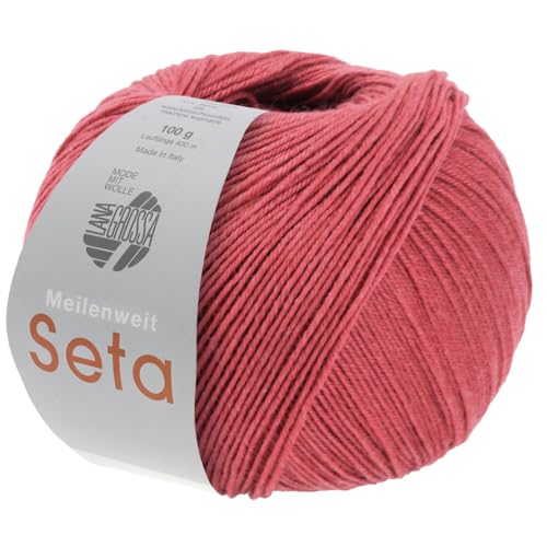 LANA GROSSA Meilenweit Seta | Sockengarn mit Seidenanteil, waschmaschinenfest | Handstrickgarn 55% Schurwolle (Merino), Polyamid, & Seide | 100g Wolle zum Stricken & Häkeln | 400m Garn FB27 von Lana Grossa