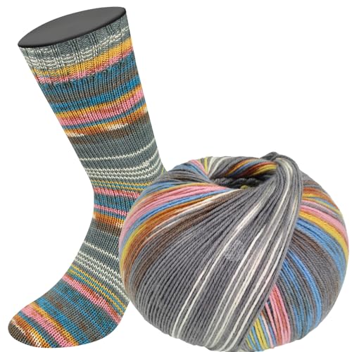 LANA GROSSA Meilenweit Seta | Hochwertiges Sockengarn mit Seidenanteil, waschmaschinenfest | Handstrickgarn 55% Schurwolle (Merino), Polyamid, & Seide | 100g Wolle zum Stricken & Häkeln | 400m Garn von Lana Grossa