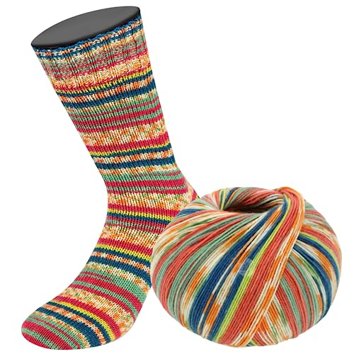 LANA GROSSA Meilenweit Seta | Sockengarn mit Seidenanteil, waschmaschinenfest | Handstrickgarn 55% Schurwolle (Merino), Polyamid, & Seide | 100g Wolle zum Stricken & Häkeln | 400m Garn FB3164 von Lana Grossa