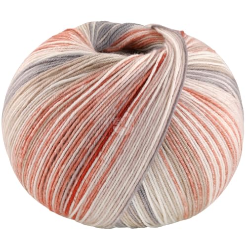 LANA GROSSA Meilenweit Seta Asia | Hochwertiges Sockengarn mit Seide | Handstrickgarn aus 55% Schurwolle (Merino), 25% Polyamid & 20% Seidenanteil | 100g Wolle zum Stricken & Häkeln, 420m Garn FB 3177 von Lana Grossa