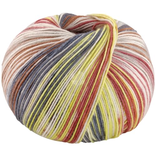 LANA GROSSA Meilenweit Seta Asia | Hochwertiges Sockengarn mit Seide | Handstrickgarn aus 55% Schurwolle (Merino), 25% Polyamid & 20% Seidenanteil | 100g Wolle zum Stricken & Häkeln, 420m Garn FB 3175 von Lana Grossa