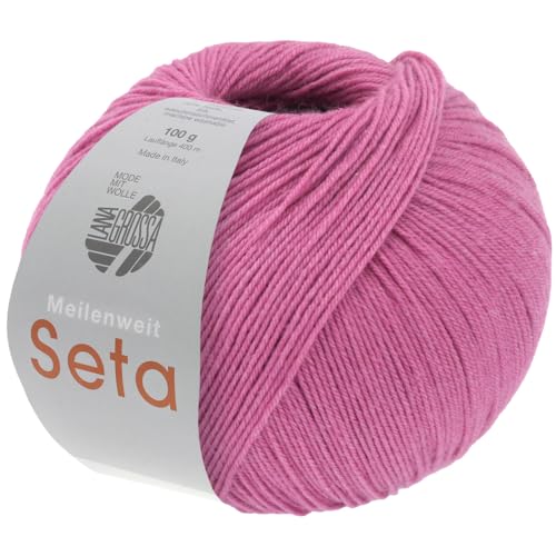 LANA GROSSA Meilenweit Seta | Sockengarn mit Seidenanteil, waschmaschinenfest | Handstrickgarn 55% Schurwolle (Merino), Polyamid, & Seide | 100g Wolle zum Stricken & Häkeln | 400m Garn FB39 von Lana Grossa