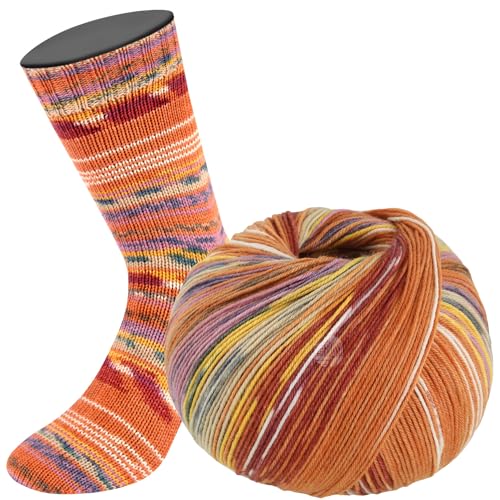 LANA GROSSA Meilenweit Seta | Hochwertiges Sockengarn mit Seidenanteil, waschmaschinenfest | Handstrickgarn 55% Schurwolle (Merino), Polyamid, & Seide | 100g Wolle zum Stricken & Häkeln | 400m Garn von Lana Grossa