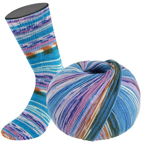 LANA GROSSA Meilenweit Seta | Hochwertiges Sockengarn mit Seidenanteil, waschmaschinenfest | Handstrickgarn 55% Schurwolle (Merino), Polyamid, & Seide | 100g Wolle zum Stricken & Häkeln | 400m Garn von Lana Grossa