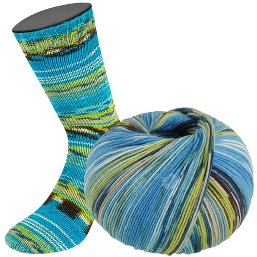 LANA GROSSA Meilenweit Seta | Hochwertiges Sockengarn mit Seidenanteil, waschmaschinenfest | Handstrickgarn 55% Schurwolle (Merino), Polyamid, & Seide | 100g Wolle zum Stricken & Häkeln | 400m Garn von Lana Grossa