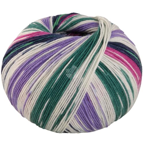 LANA GROSSA Meilenweit Seta Lampone | Sockengarn mit Seidenanteil, waschmaschinenfest | Handstrickgarn 55% Schurwolle (Merino), Polyamid, & Seide | 100g 400m Wolle zum Stricken & Häkeln FB3448 von Lana Grossa