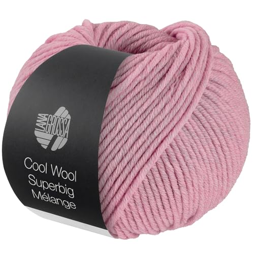 LANA GROSSA Meilenweit Superbig Melange | Extrafeine Merinowolle, waschmaschinenfest und filzfrei | Handstrickgarn aus 100% Schurwolle (extrafine) | 50g Wolle zum Stricken & Häkeln | 80m Garn FB 201 von Lana Grossa