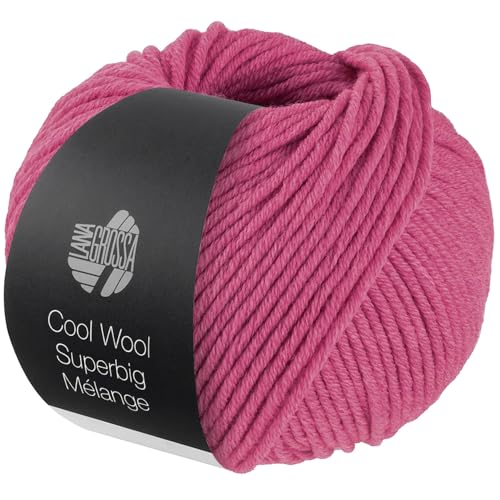 LANA GROSSA Meilenweit Superbig Melange | Extrafeine Merinowolle, waschmaschinenfest und filzfrei | Handstrickgarn aus 100% Schurwolle (extrafine) | 50g Wolle zum Stricken & Häkeln | 80m Garn FB 202 von Lana Grossa