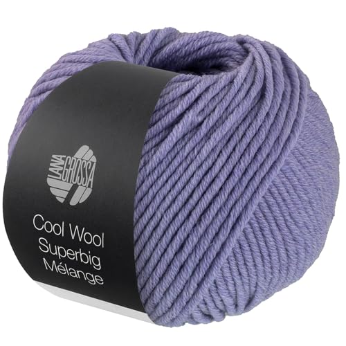 LANA GROSSA Meilenweit Superbig Melange | Extrafeine Merinowolle, waschmaschinenfest und filzfrei | Handstrickgarn aus 100% Schurwolle (extrafine) | 50g Wolle zum Stricken & Häkeln | 80m Garn FB 205 von Lana Grossa
