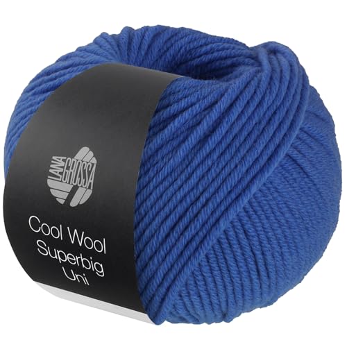LANA GROSSA Meilenweit Superbig | Pure extrafeine Merinowolle, waschmaschinenfest und filzfrei | Handstrickgarn aus 100% Schurwolle (extrafine) | 50g Wolle zum Stricken% Häkeln | 80m Garn FB 15 von Lana Grossa