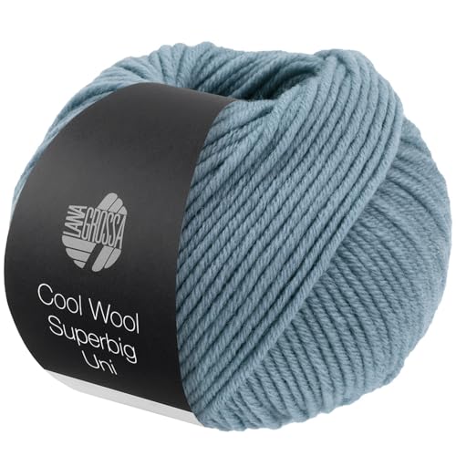 LANA GROSSA Meilenweit Superbig | Pure extrafeine Merinowolle, waschmaschinenfest und filzfrei | Handstrickgarn aus 100% Schurwolle (extrafine) | 50g Wolle zum Stricken% Häkeln | 80m Garn FB 19 von Lana Grossa