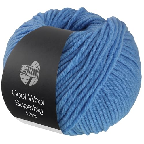 LANA GROSSA Meilenweit Superbig | Pure extrafeine Merinowolle, waschmaschinenfest und filzfrei | Handstrickgarn aus 100% Schurwolle (extrafine) | 50g Wolle zum Stricken% Häkeln | 80m Garn FB 20 von Lana Grossa