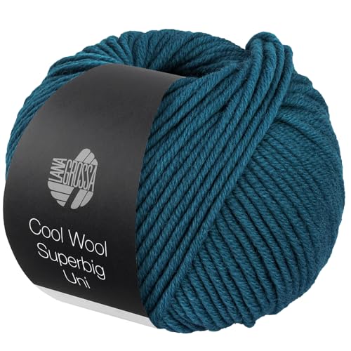 LANA GROSSA Meilenweit Superbig | Pure extrafeine Merinowolle, waschmaschinenfest und filzfrei | Handstrickgarn aus 100% Schurwolle (extrafine) | 50g Wolle zum Stricken% Häkeln | 80m Garn FB 32 von Lana Grossa