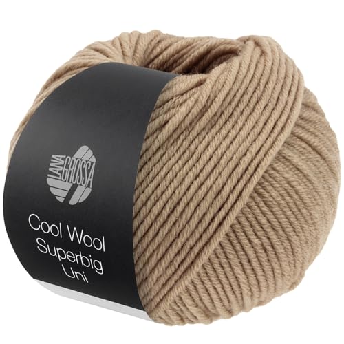 LANA GROSSA Meilenweit Superbig | Pure extrafeine Merinowolle, waschmaschinenfest und filzfrei | Handstrickgarn aus 100% Schurwolle (extrafine) | 50g Wolle zum Stricken% Häkeln | 80m Garn FB 37 von Lana Grossa