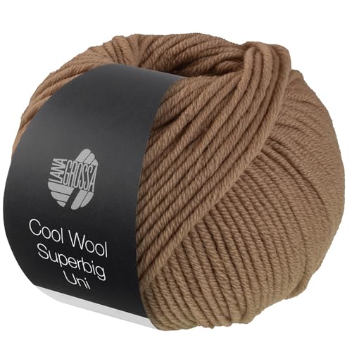 LANA GROSSA Meilenweit Superbig | Pure extrafeine Merinowolle, waschmaschinenfest und filzfrei | Handstrickgarn aus 100% Schurwolle (extrafine) | 50g Wolle zum Stricken% Häkeln | 80m Garn FB 38 von Lana Grossa