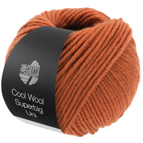LANA GROSSA Meilenweit Superbig | Pure extrafeine Merinowolle, waschmaschinenfest und filzfrei | Handstrickgarn aus 100% Schurwolle (extrafine) | 50g Wolle zum Stricken% Häkeln | 80m Garn FB 40 von Lana Grossa