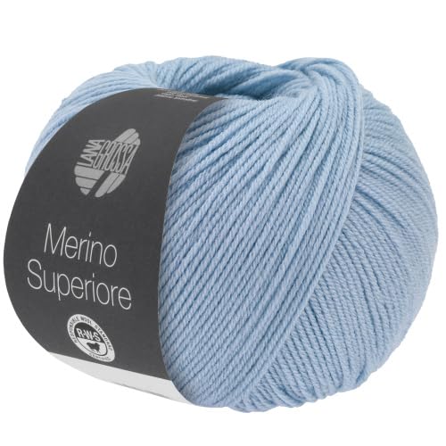 LANA GROSSA Merino Superiore | Pure, extrafeine Merinowolle waschmaschinenfest und filzfrei | Handstrickgarn aus 100% Schurwolle (Merino extrafein) | 50g Wolle zum Stricken & Häkeln | 180m Garn FB 48 von Lana Grossa
