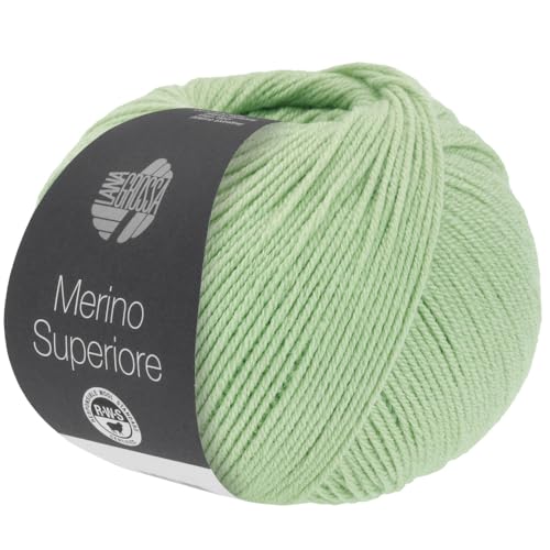 LANA GROSSA Merino Superiore | Pure, extrafeine Merinowolle waschmaschinenfest und filzfrei | Handstrickgarn aus 100% Schurwolle (Merino extrafein) | 50g Wolle zum Stricken & Häkeln | 180m Garn FB 49 von Lana Grossa