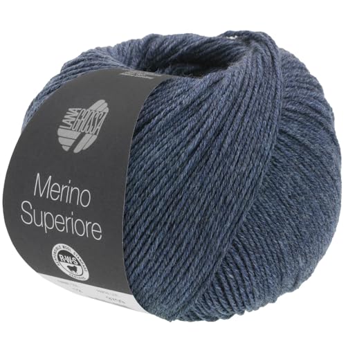 LANA GROSSA Merino Superiore | Pure, extrafeine Merinowolle waschmaschinenfest und filzfrei | Handstrickgarn aus 100% Schurwolle (Merino extrafein) | 50g Wolle zum Stricken & Häkeln | 180m Garn FB22 von Lana Grossa