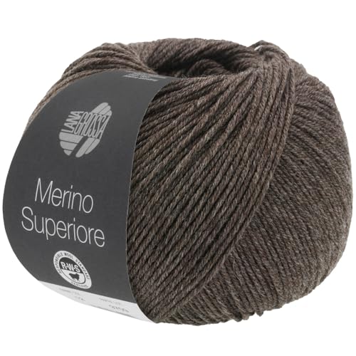 LANA GROSSA Merino Superiore | Pure, extrafeine Merinowolle waschmaschinenfest und filzfrei | Handstrickgarn aus 100% Schurwolle (Merino extrafein) | 50g Wolle zum Stricken & Häkeln | 180m Garn FB9 von Lana Grossa