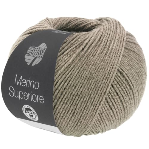 LANA GROSSA Merino Superiore | Pure, extrafeine Merinowolle waschmaschinenfest und filzfrei | Handstrickgarn aus 100% Schurwolle (Merino extrafein) | 50g Wolle zum Stricken & Häkeln | 180m Garn FB44 von Lana Grossa